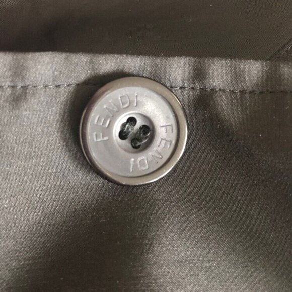 Vintage FENDI Womens Button Up Coat Size Large Black Lined Jacket Made in Italy - Picture 9 of 10